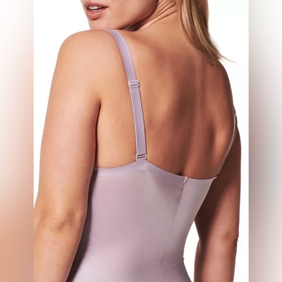 SPANX Thong Bodysuit Purple Light Orchid Satin Women SZ 2X Shapewear Unlined NWT - Picture 15 of 16
